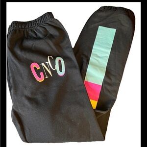 Official CNCO Black w/ Color Block Joggers Sweatpants Boy Band Tour NWOT Size L